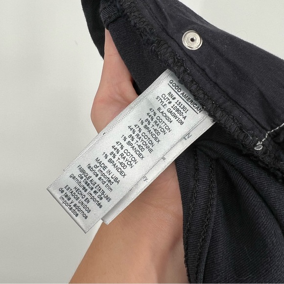 Good American Black Good Waist Stretch Denim Skinny Jeans Size 24 - Picture 7 of 8